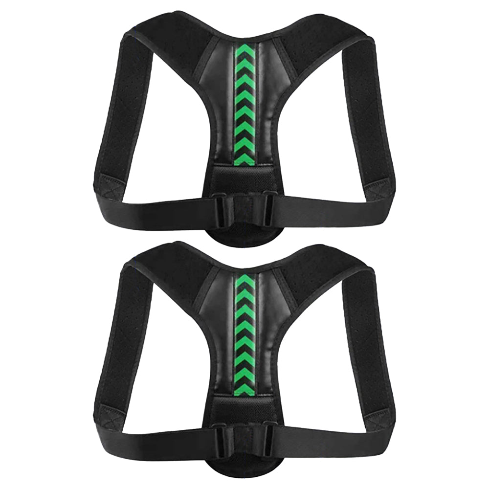 2pcs Posture Corrector Back Brace for Women and Men Adjustable Upper Shoulder Back Support Brace -Green
