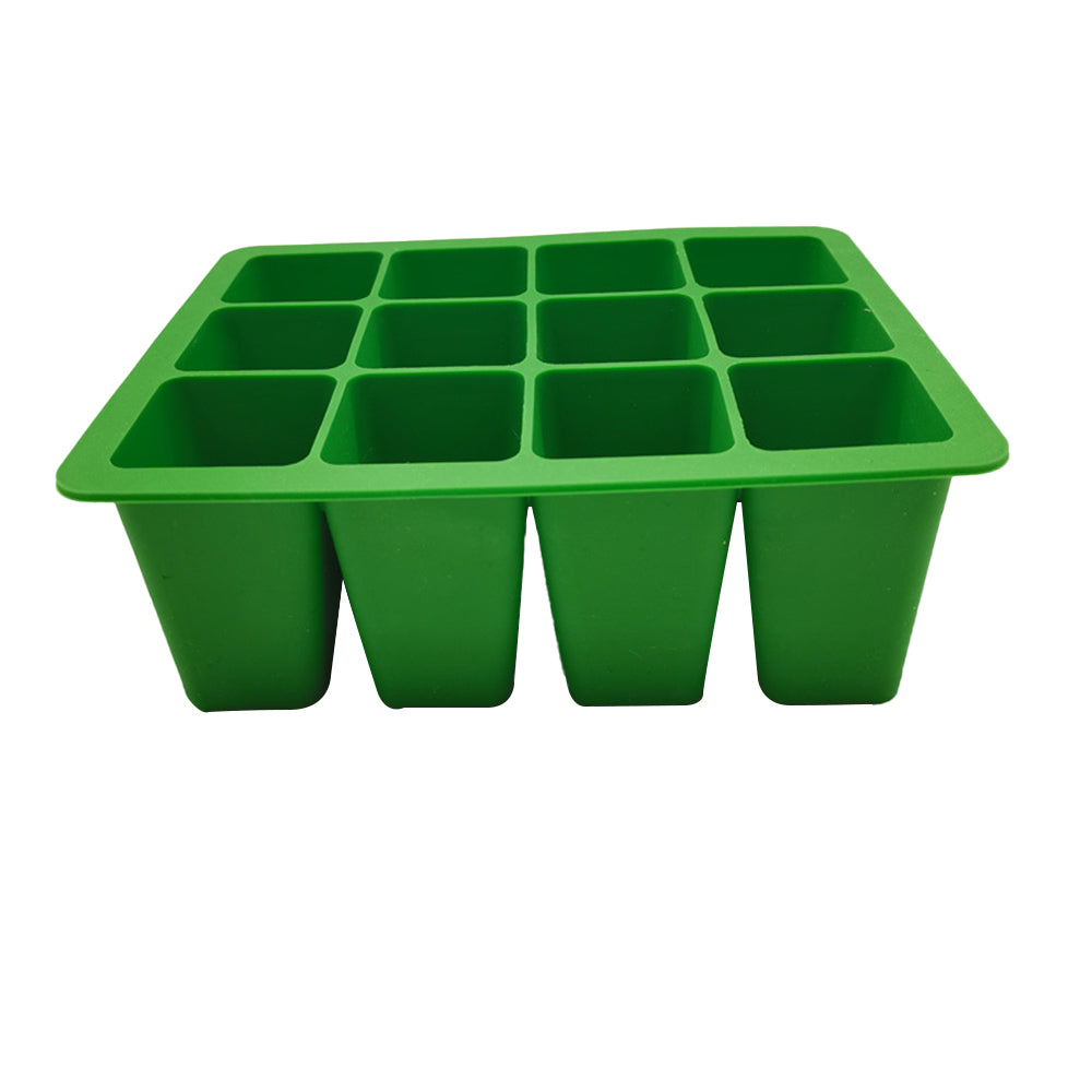 Seed Starting Tray Reusable Silicone Seedling Pots Indoor Gardening Plant Germination Trays -Green