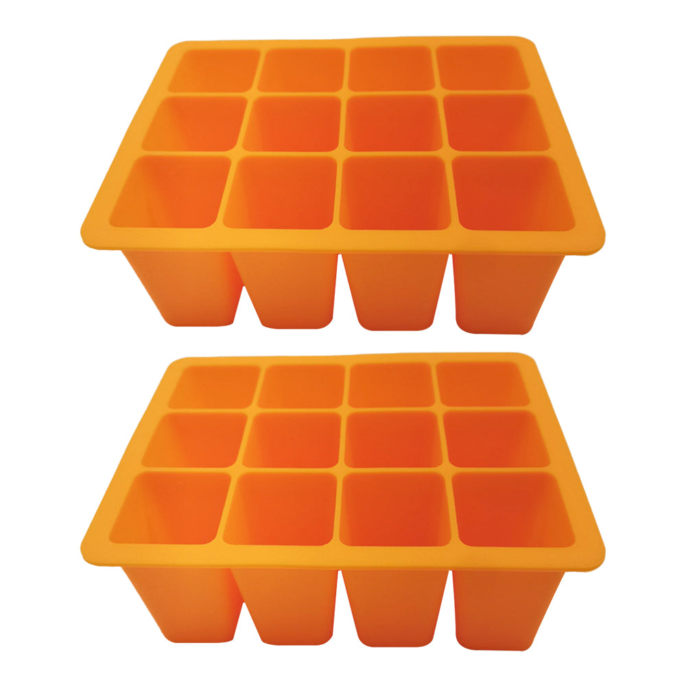 2pcs Seed Starting Tray Reusable Silicone Seedling Pots Indoor Gardening Plant Germination Trays -Orange