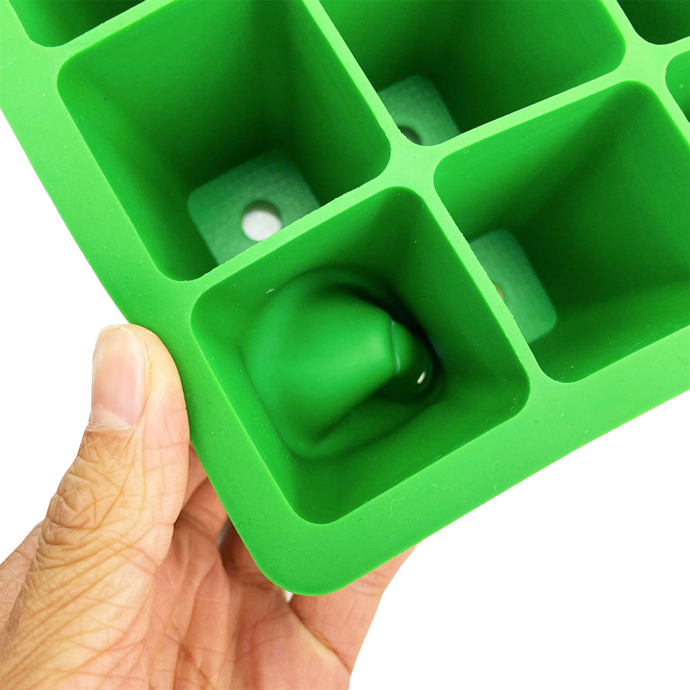 2pcs Seed Starting Tray Reusable Silicone Seedling Pots Indoor Gardening Plant Germination Trays -Green