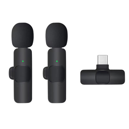 2 Pack Wireless Lavalier Microphones for Android iPhone Recording Live Streaming YouTube Facebook -Style 1