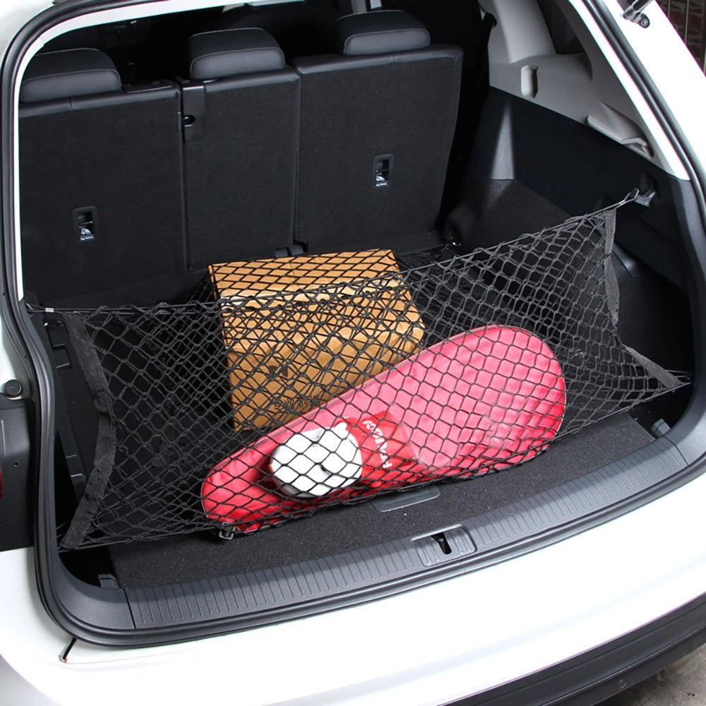 2Pcs Set Car Rear Trunk Net Storage Cargo Trunk Luggage Tidy Organizer