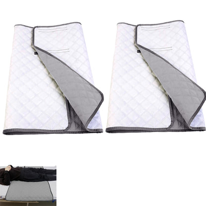 2pcs Absorbent Bed Pad Washable Tuckable Incontinence Bed Wetting Pad Sheet Protector for Adult Child Pet -Grey