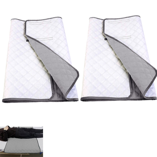 2pcs Absorbent Bed Pad Washable Tuckable Incontinence Bed Wetting Pad Sheet Protector for Adult Child Pet -Grey