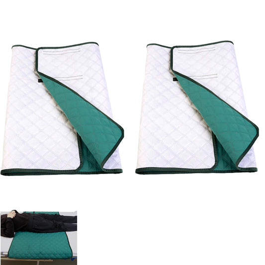 2pcs Absorbent Bed Pad Washable Tuckable Incontinence Bed Wetting Pad Sheet Protector for Adult Pet -Green