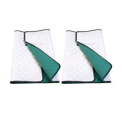 2pcs Absorbent Bed Pad Washable Tuckable Incontinence Bed Wetting Pad Sheet Protector for Adult Pet -Green