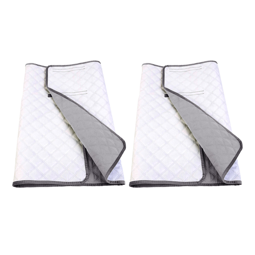 2pcs Absorbent Bed Pad Washable Tuckable Incontinence Bed Wetting Pad Sheet Protector for Adult Child Pet -Grey