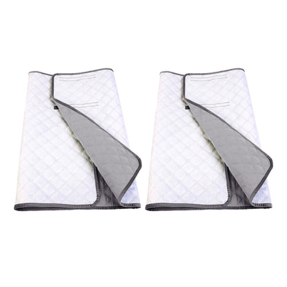 2pcs Absorbent Bed Pad Washable Tuckable Incontinence Bed Wetting Pad Sheet Protector for Adult Child Pet -Grey