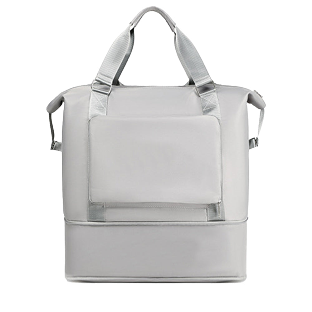 2Pcs Large Capacity Folding Travel Bag Collapsible Travel Bag Expandable Water-resistant Duffel Bag -Grey