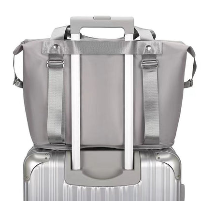 2Pcs Large Capacity Folding Travel Bag Collapsible Travel Bag Expandable Water-resistant Duffel Bag -Grey