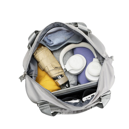 2Pcs Large Capacity Folding Travel Bag Collapsible Travel Bag Expandable Water-resistant Duffel Bag -Grey