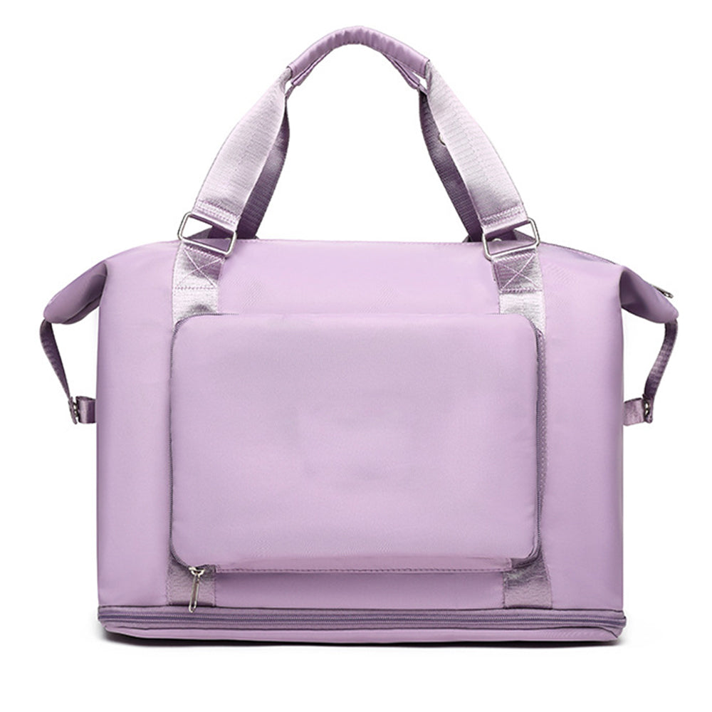 2Pcs Large Capacity Folding Travel Bag Collapsible Travel Bag Expandable Water-resistant Duffel Bag -Purple