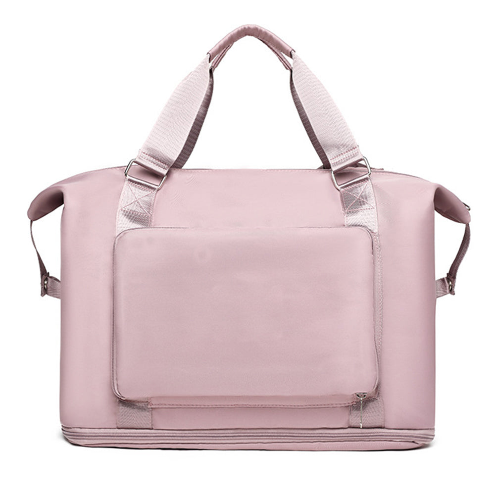 2Pcs Large Capacity Folding Travel Bag Collapsible Travel Bag Expandable Water-resistant Duffel Bag -Pink