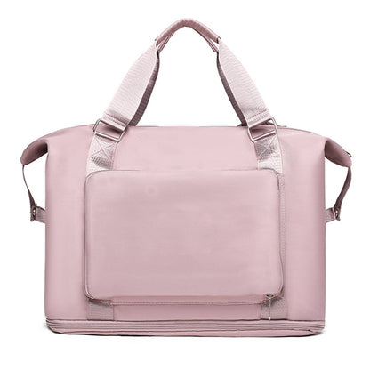 2Pcs Large Capacity Folding Travel Bag Collapsible Travel Bag Expandable Water-resistant Duffel Bag -Pink