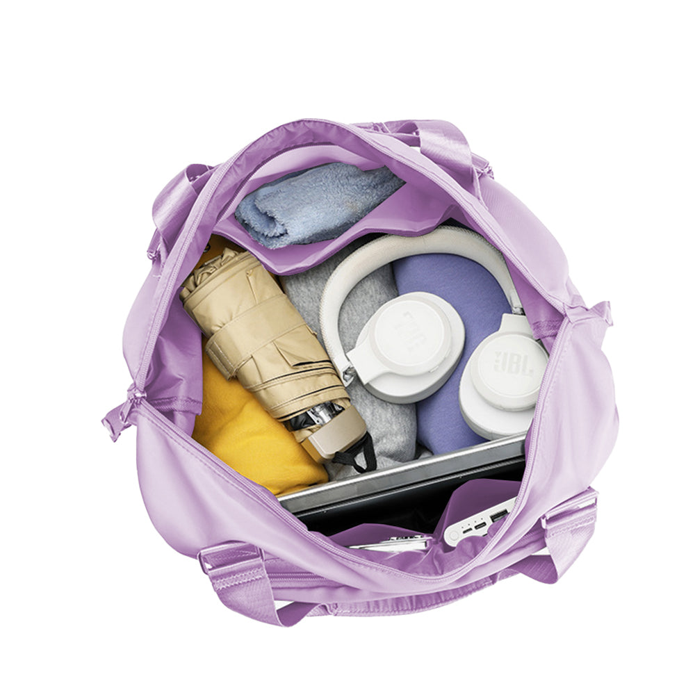 Large Capacity Folding Travel Bag Collapsible Travel Bag Expandable Water-resistant Duffel Bag -Purple