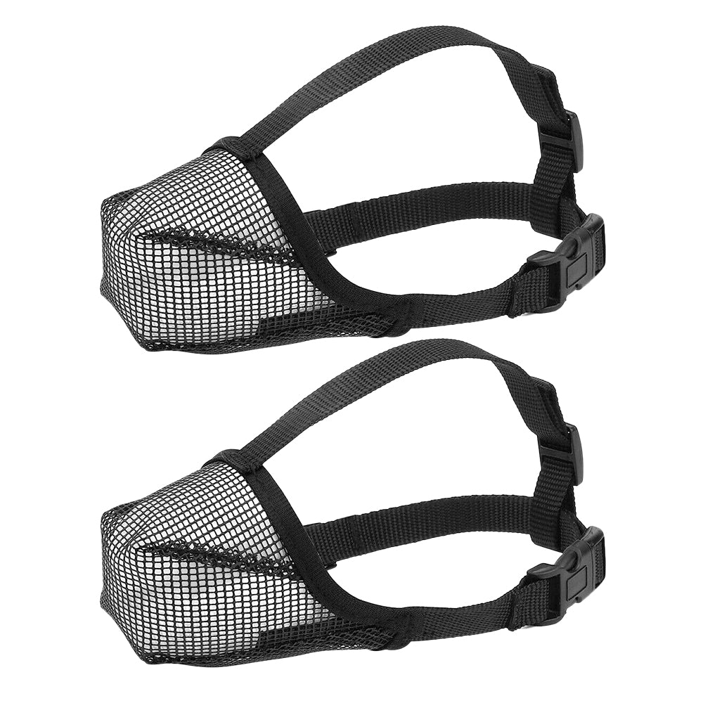 2pcs Dog Muzzle Anti Biting Barking Chewing Breathable Air Mesh Pet Muzzle -L