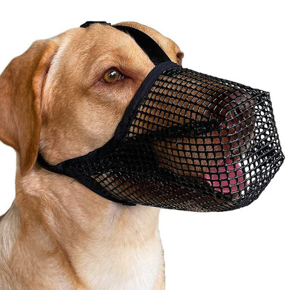 2pcs Dog Muzzle Anti Biting Barking Chewing Breathable Air Mesh Pet Muzzle -L
