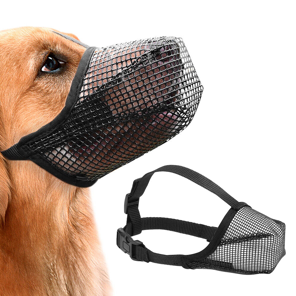2pcs Dog Muzzle Anti Biting Barking Chewing Breathable Air Mesh Pet Muzzle -L