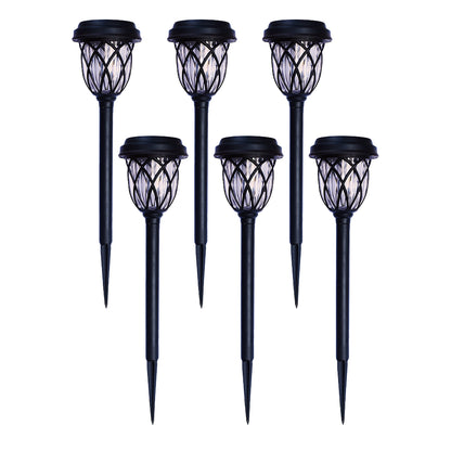 6-Pack Waterproof Solar Pathway Lights Outdoor Solar Garden Lights -White