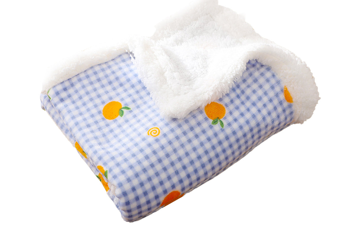 Pet Dog Bed Blankets Fluffy Fleece Dog Throw Blankets Sleep Mat-Blue