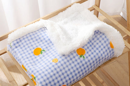 Pet Dog Bed Blankets Fluffy Fleece Dog Throw Blankets Sleep Mat-Blue