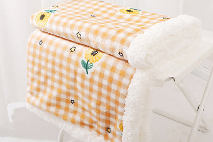 Pet Dog Bed Blankets Fluffy Fleece Dog Throw Blankets Sleep Mat-Orange