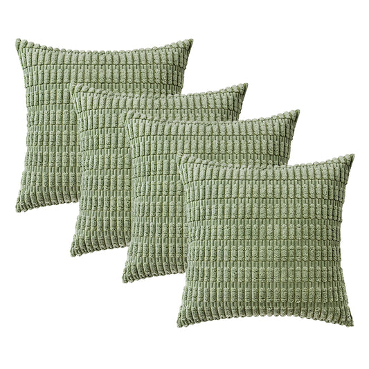 Pillow Cover 4Pcs Boho Decorative Throw Pillow Covers Rustic Modern Farmhouse Home Decor-Pea green