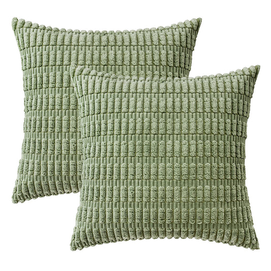 Pillow Cover 2Pcs Boho Decorative Throw Pillow Covers Rustic Modern Farmhouse Home Decor-Pea green