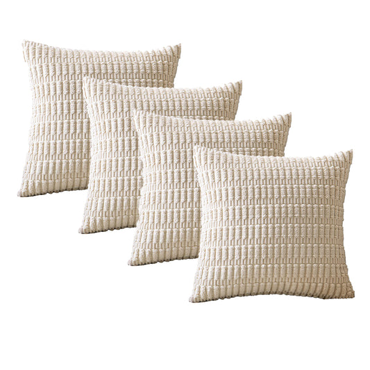 Pillow Cover 4Pcs Boho Decorative Throw Pillow Covers Rustic Modern Farmhouse Home Decor-Beige