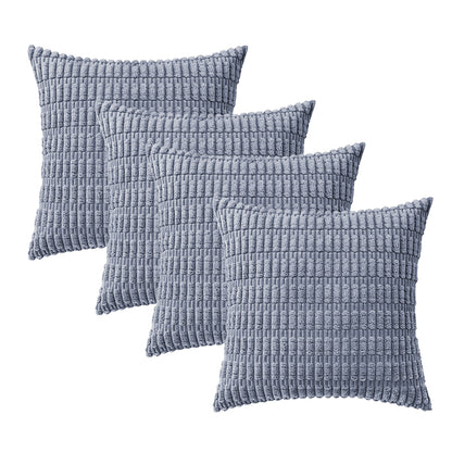 Pillow Cover 4Pcs Boho Decorative Throw Pillow Covers Rustic Modern Farmhouse Home Decor-Gray blue