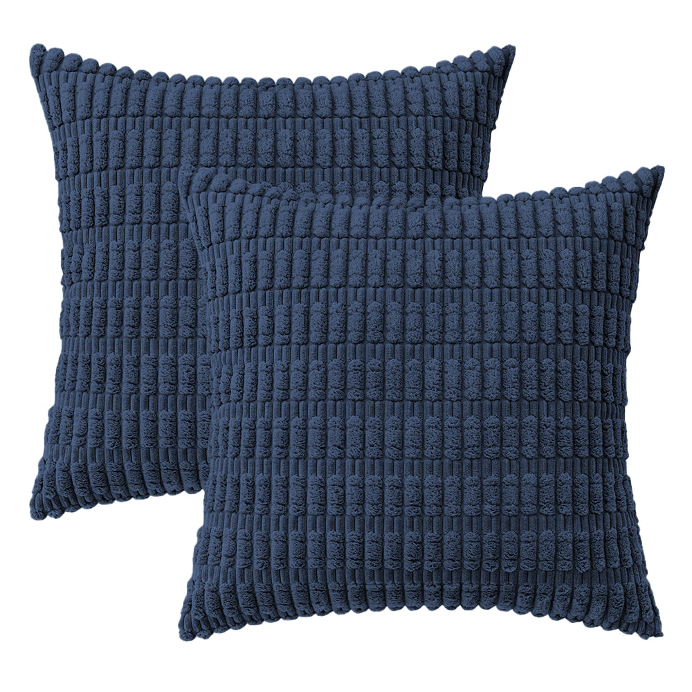 Pillow Cover 2Pcs Boho Decorative Throw Pillow Covers Rustic Modern Farmhouse Home Decor-Dark blue