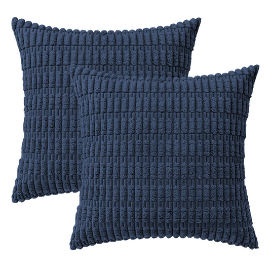 Pillow Cover 2Pcs Boho Decorative Throw Pillow Covers Rustic Modern Farmhouse Home Decor-Dark blue