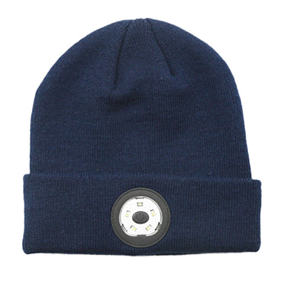 Bluetooth Beanie Wireless Bluetooth Beanie Hat with Head Light Wireless Stereo Headphone -Navy Blue
