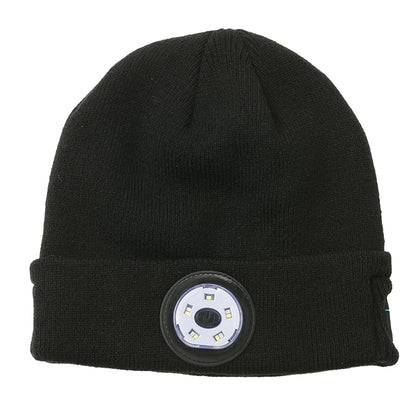Bluetooth Beanie 2pcs Wireless Bluetooth Beanie Hat with Head Light Wireless Stereo Headphone -Black