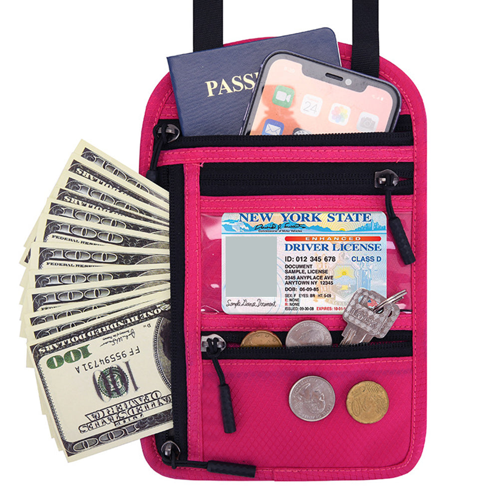 RFID Blocking Passport Holder Multifunctional Passport Holder -Pink