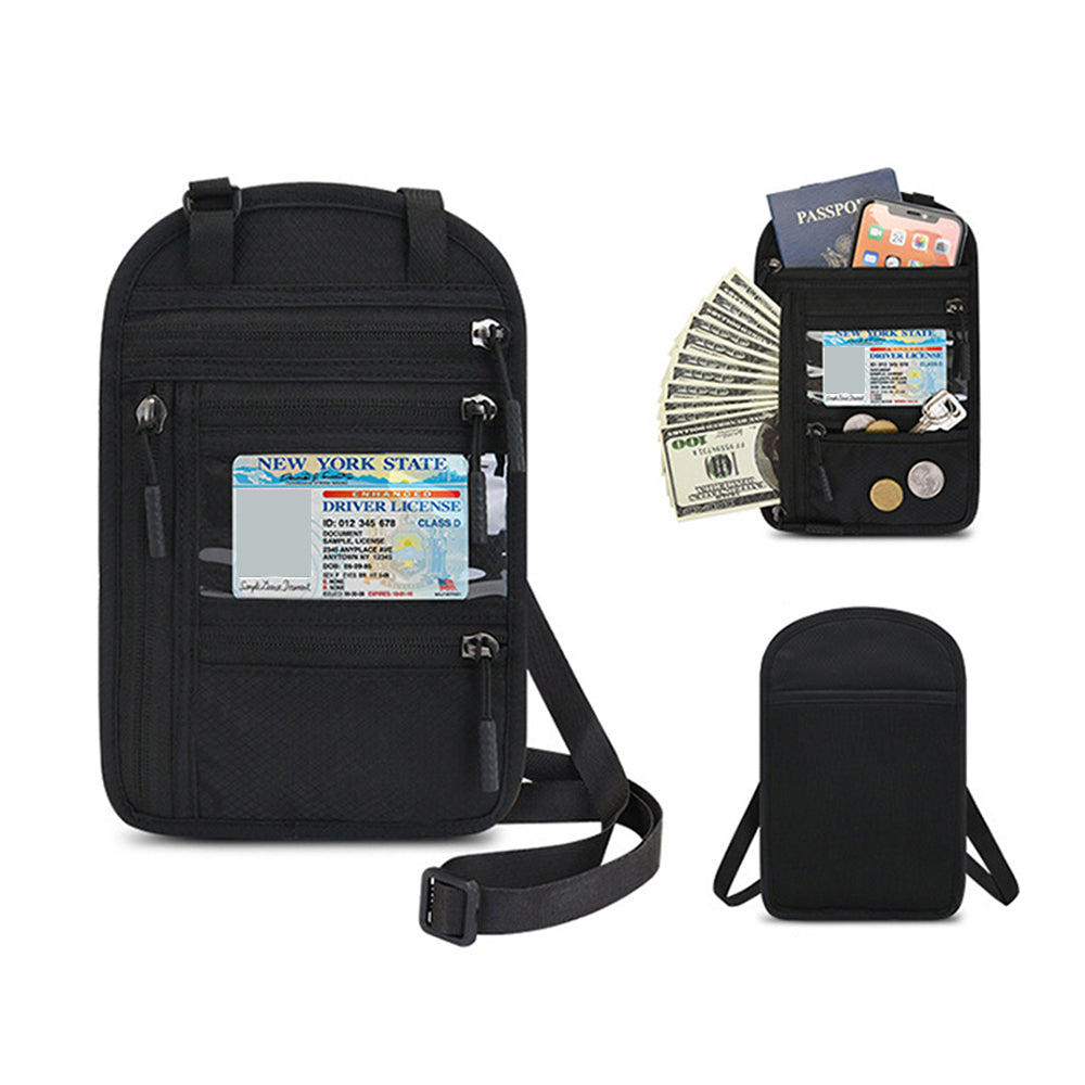 RFID Blocking Passport Holder Multifunctional Passport Holder -Black
