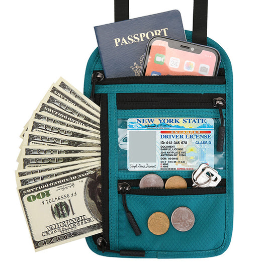 RFID Blocking Multifunctional Passport Holder - Blue