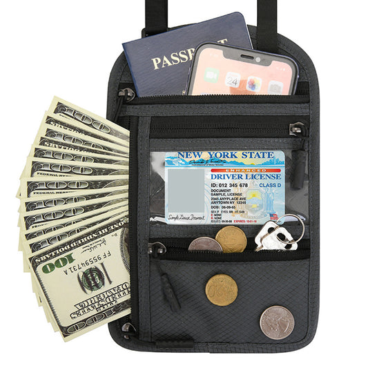 RFID Blocking Passport Holder Multifunctional Passport Holder -Grey