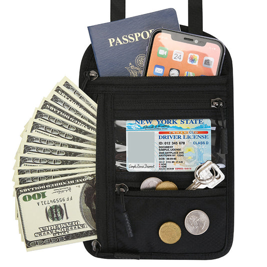 RFID Blocking Passport Holder Multifunctional Passport Holder -Black