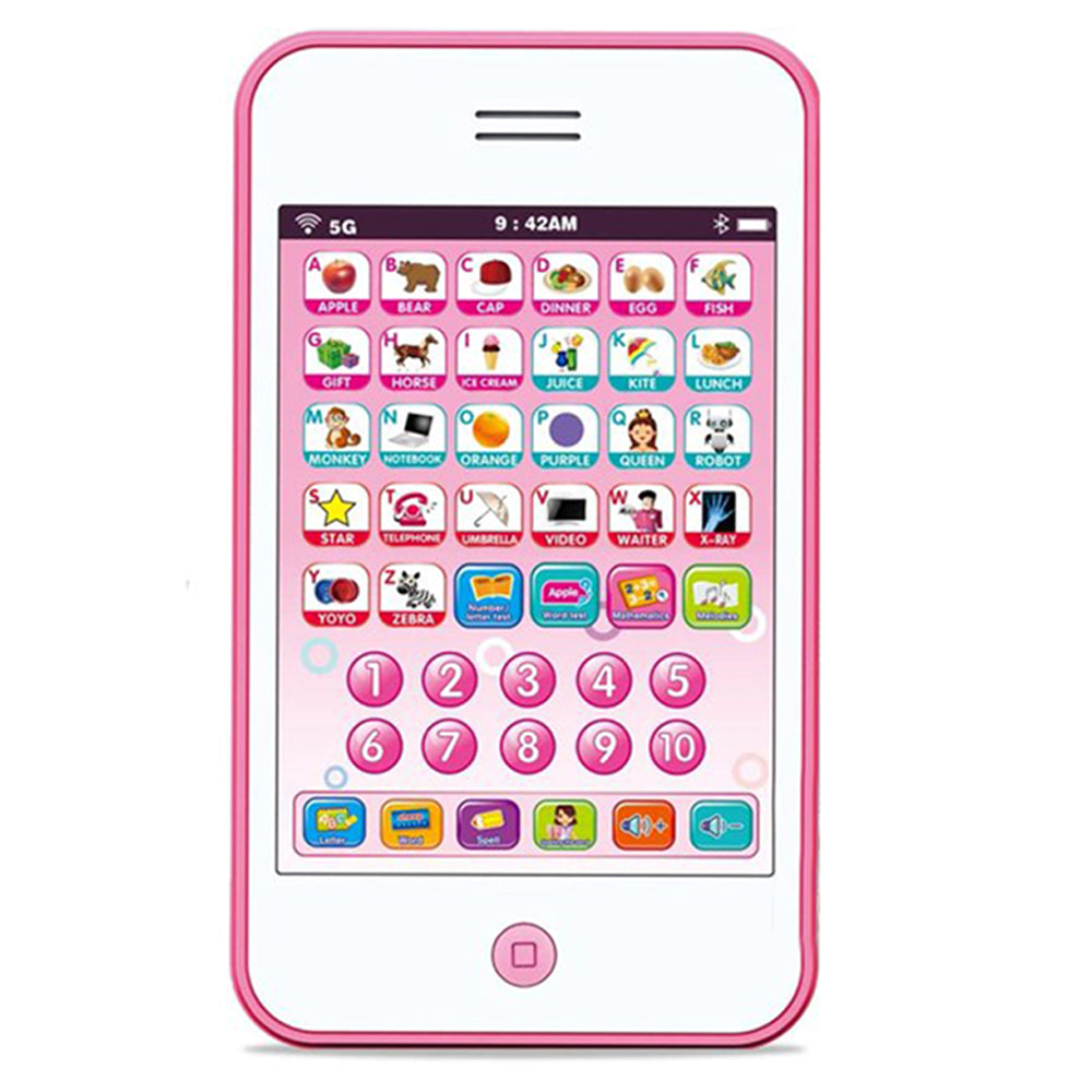 Toy Kids Phone Learning Toy Touch Learning Pad for 3 Year Old and Up-Pink