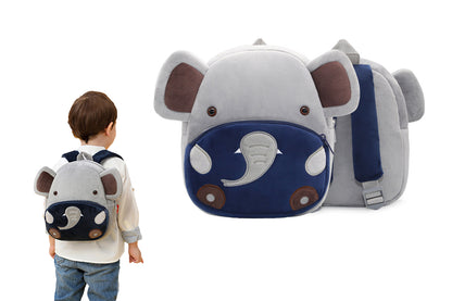 Cute Plush Little Girls Boys Animal Backpacks-Gray