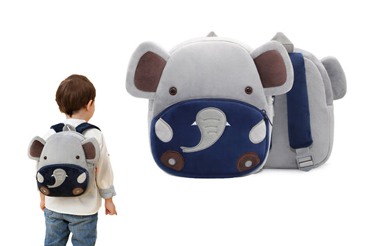 Cute Plush Little Girls Boys Animal Backpacks-Gray