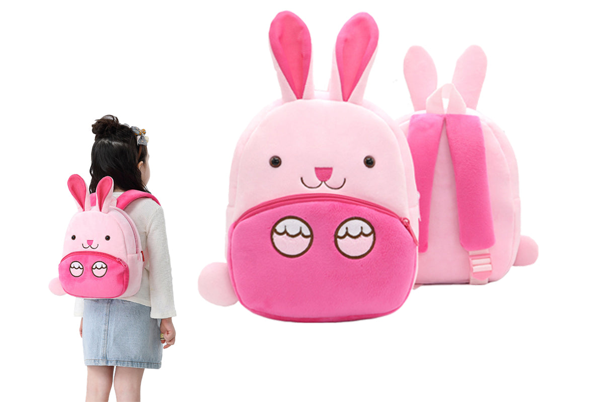 Cute Plush Little Girls Boys Animal Backpacks-Pink