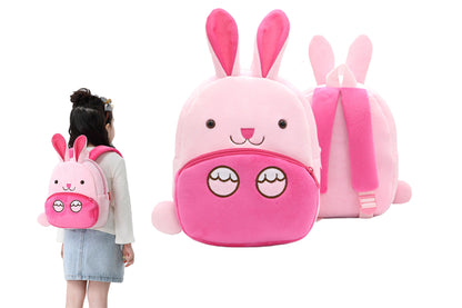 Cute Plush Little Girls Boys Animal Backpacks-Pink