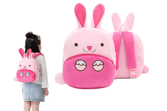 Cute Plush Little Girls Boys Animal Backpacks-Pink