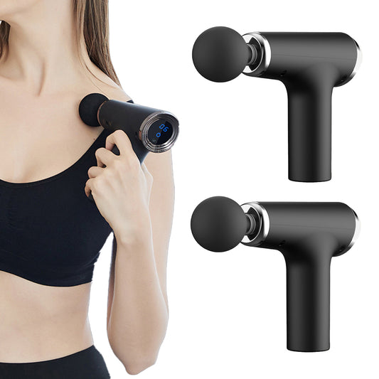 2pcs Massage Gun Deep Tissue Strike Muscle Pain and Muscle Relaxation Portable Muscle Massager -Black
