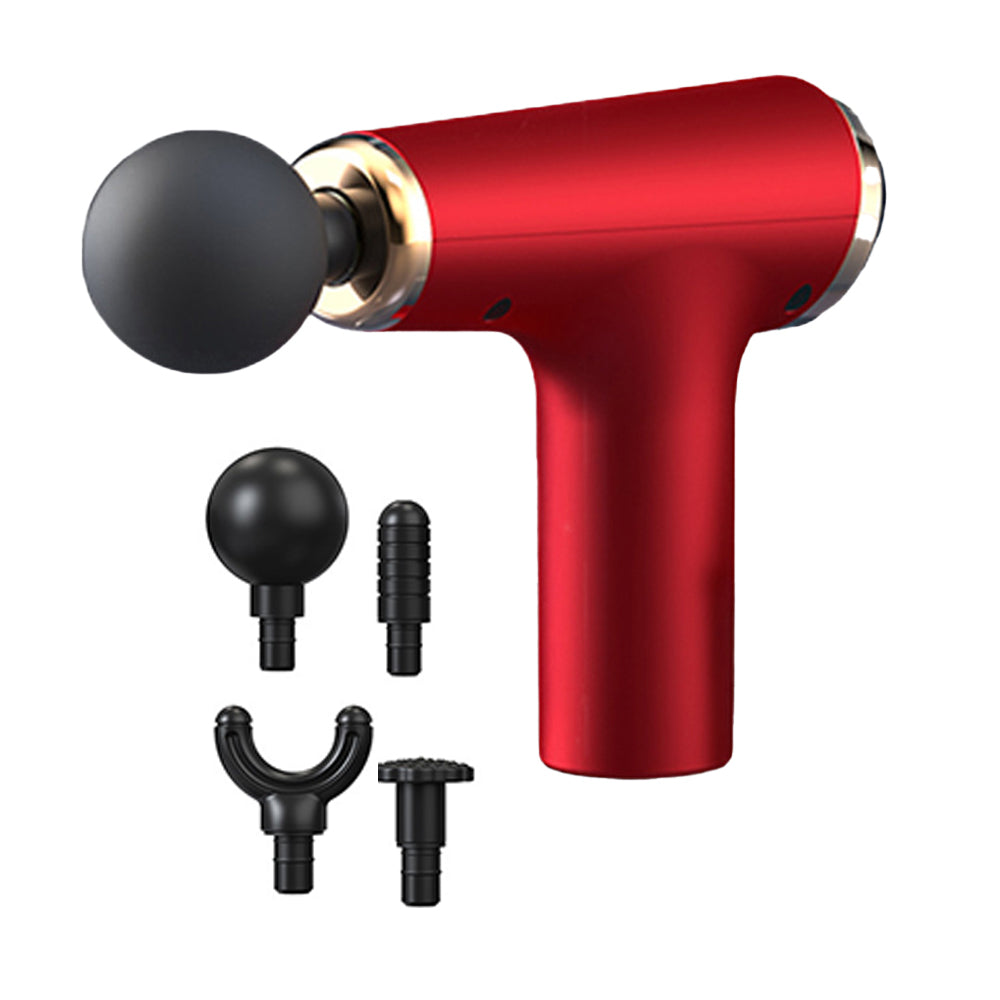 2pcs Massage Gun Deep Tissue Strike Muscle Pain and Muscle Relaxation Portable Muscle Massager -Red