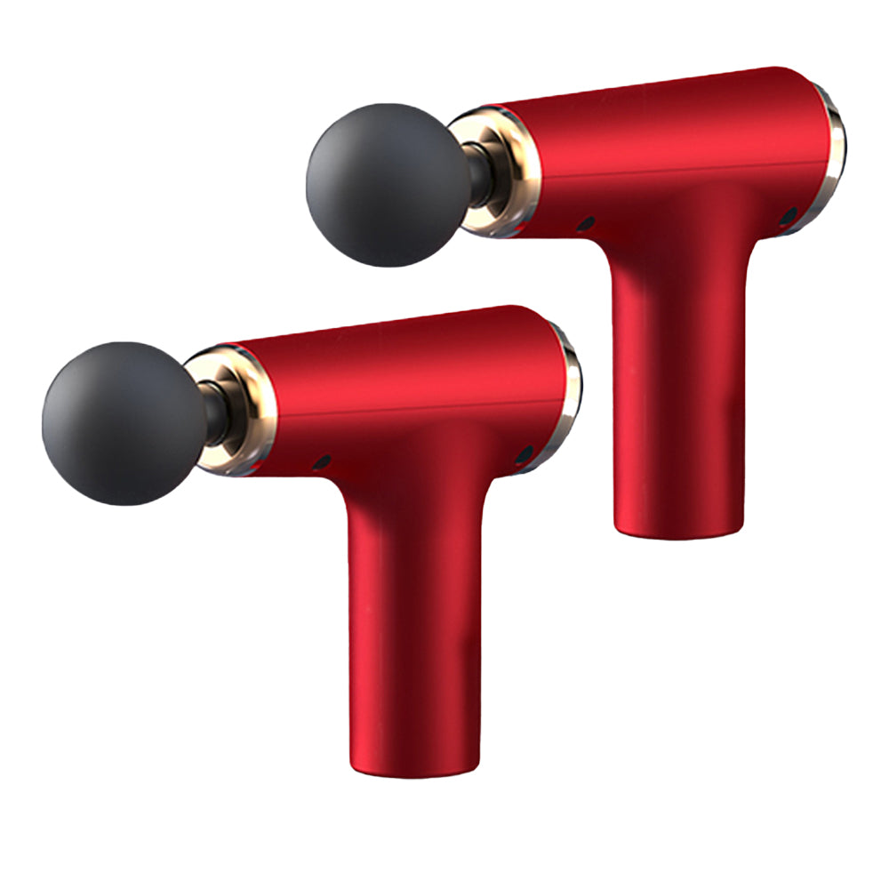 2pcs Massage Gun Deep Tissue Strike Muscle Pain and Muscle Relaxation Portable Muscle Massager -Red
