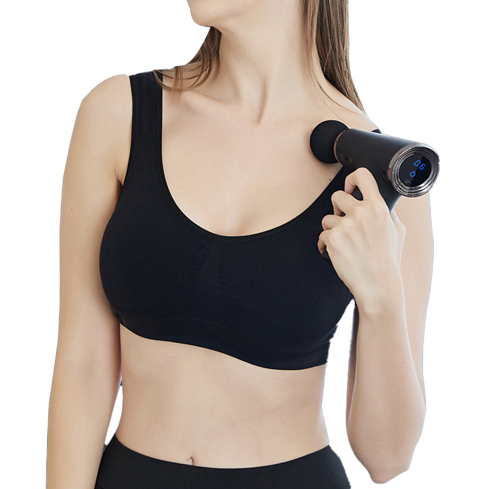 2pcs Massage Gun Deep Tissue Strike Muscle Pain and Muscle Relaxation Portable Muscle Massager -Black