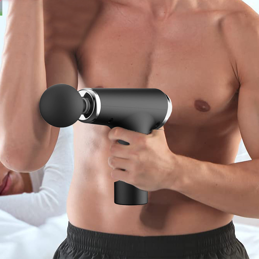 2pcs Massage Gun Deep Tissue Strike Muscle Pain and Muscle Relaxation Portable Muscle Massager -Black